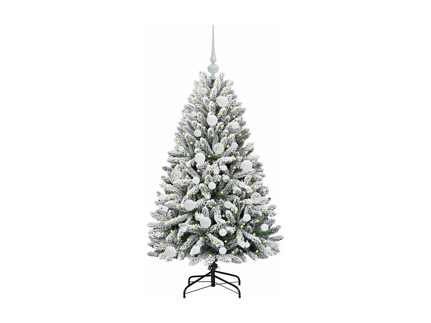Künstlicher Weihnachtsbaum Grün und Weiß 120 cm PVC und Metall