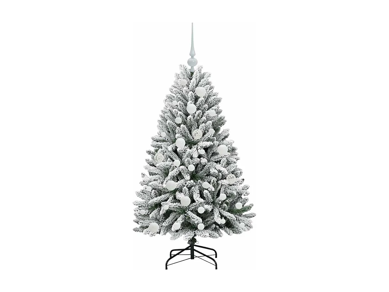 Künstlicher Weihnachtsbaum Grün und Weiß 120 cm PVC und Metall