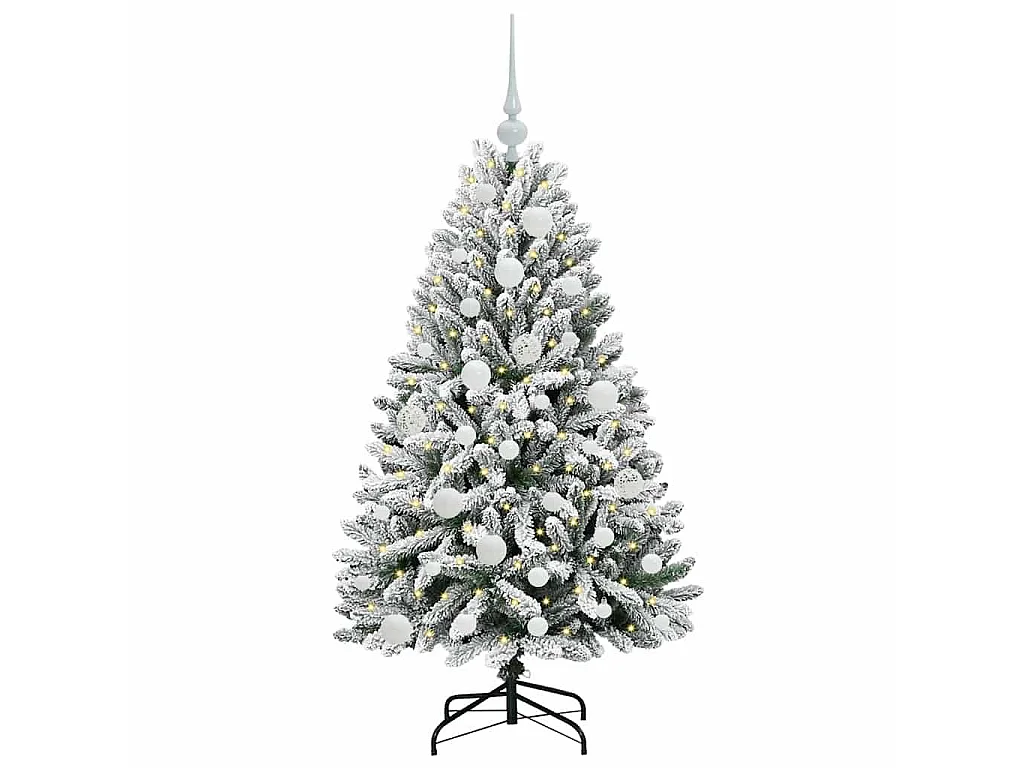 Albero di Natale artificiale Verde e bianco 120 cm PVC e metallo
