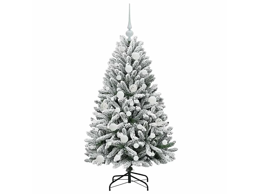 Albero di Natale artificiale Verde e bianco 120 cm PVC e metallo