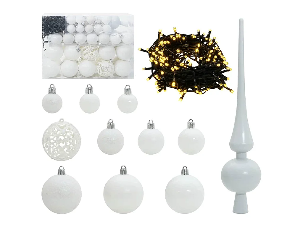 Albero di Natale artificiale Verde e bianco 120 cm PVC e metallo