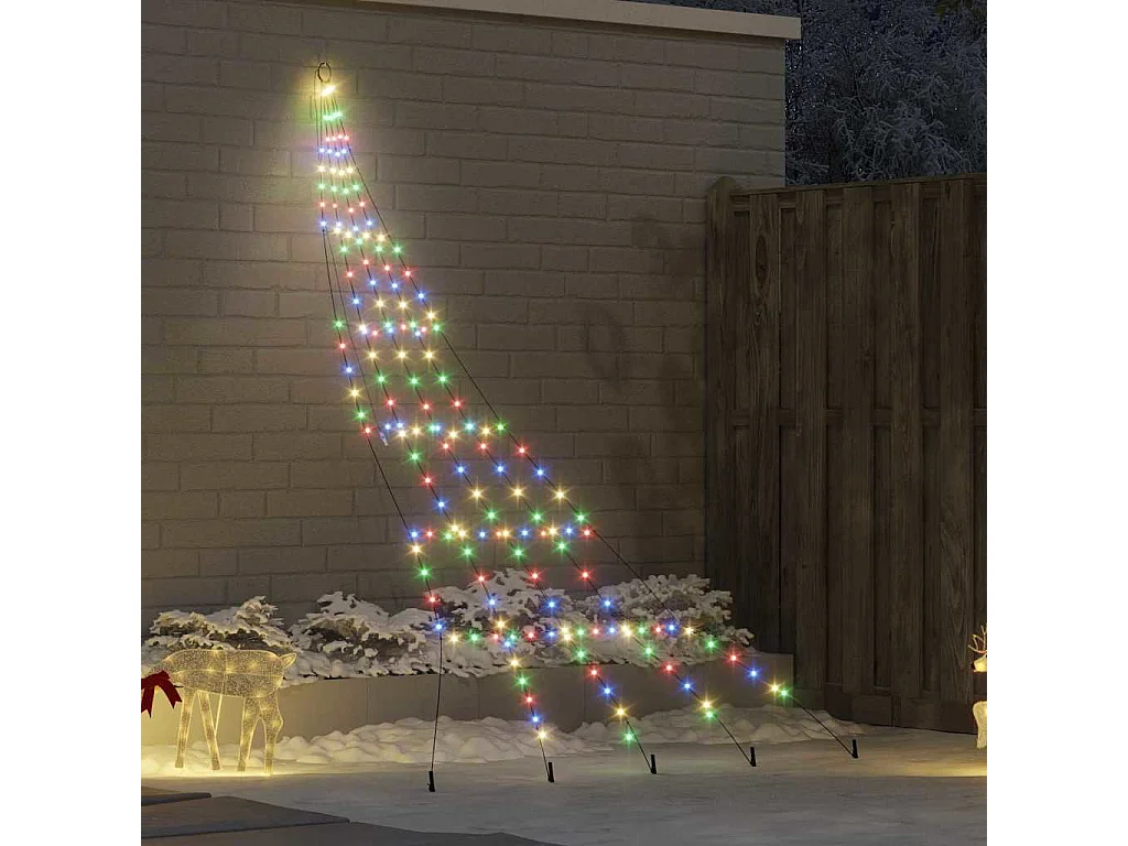 LED Kerstboom met grondpennen Multicolor 300 cm Metaal