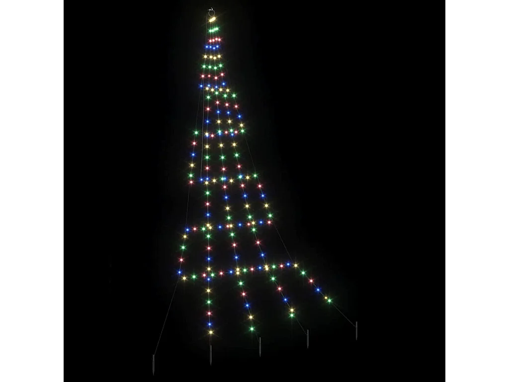 LED Kerstboom met grondpennen Multicolor 300 cm Metaal