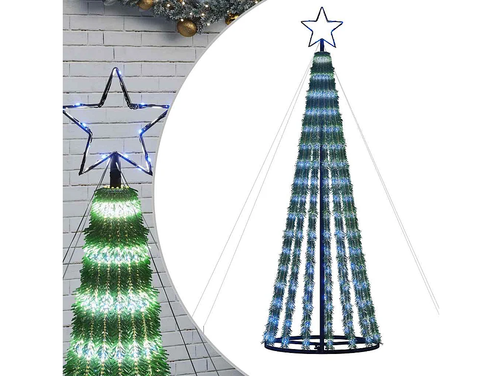 Sapin de Noël à LED 275 LED bleu 180 cm