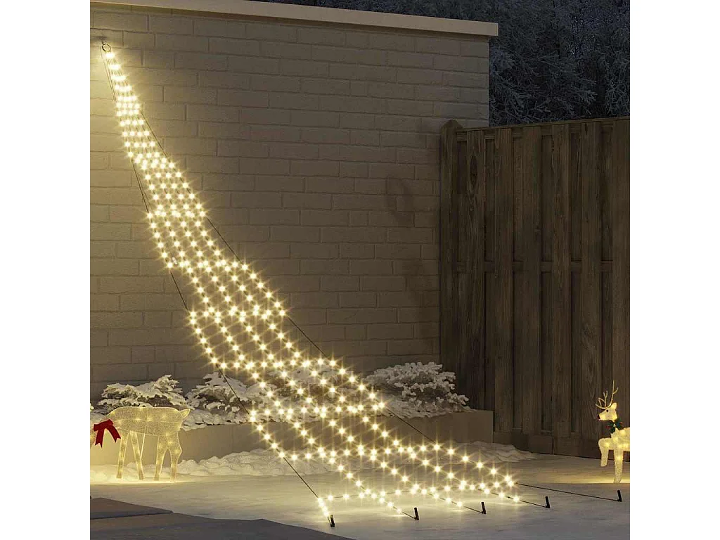 LED Weihnachtsbaum mit Erdspießen Warmweiß 500 cm Metall