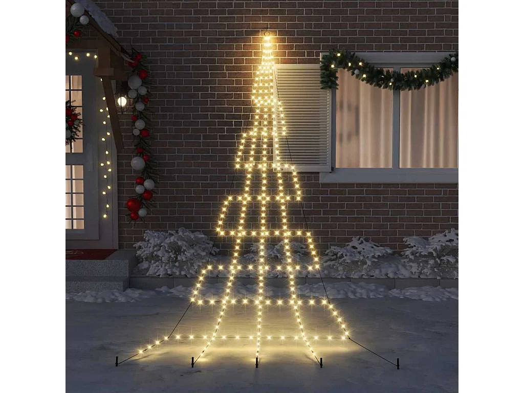 LED Weihnachtsbaum mit Erdspießen Warmweiß 500 cm Metall