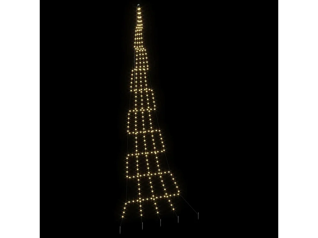 LED Weihnachtsbaum mit Erdspießen Warmweiß 500 cm Metall