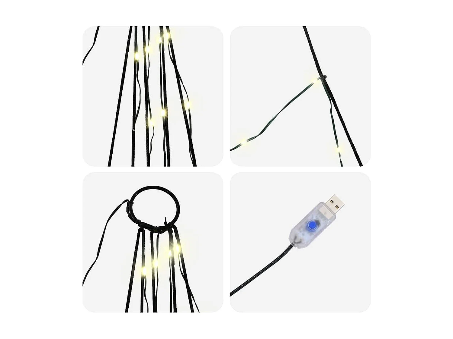 LED Kerstboom met grondpennen Warm wit 500 cm Metaal