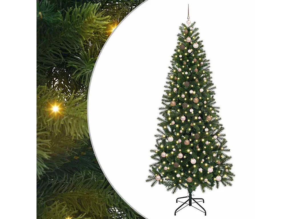 Künstlicher Weihnachtsbaum mit 300 LEDs Grün 240 cm PE und PVC