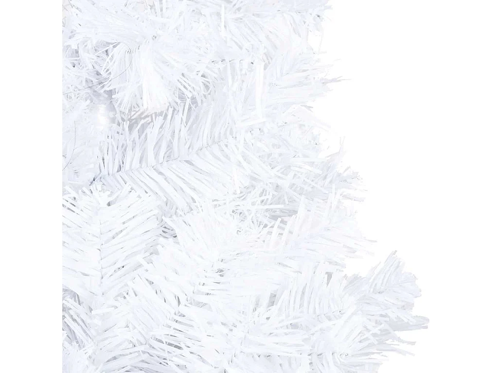Arbre de Noël artificiel pré-éclairé et boules blanc 150 cm PVC
