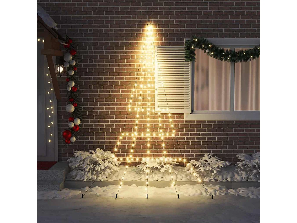 LED Kerstboom met grondpennen Warm wit 300 cm Metaal