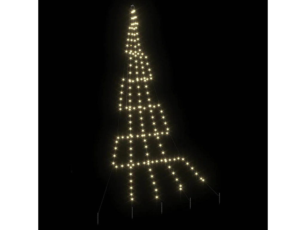 LED Kerstboom met grondpennen Warm wit 300 cm Metaal