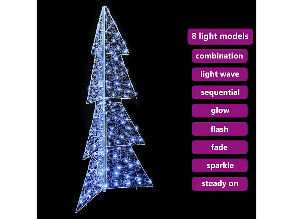 Sapin de Noël avec 160 LED Blanc Froid 150 cm Acrylique