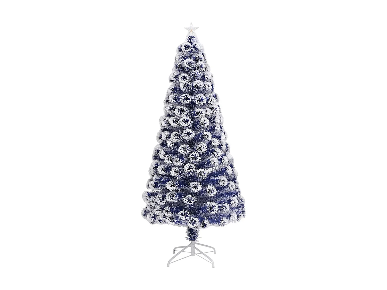 Vooraf verlichte kunstkerstboom van wit/blauw glasvezel