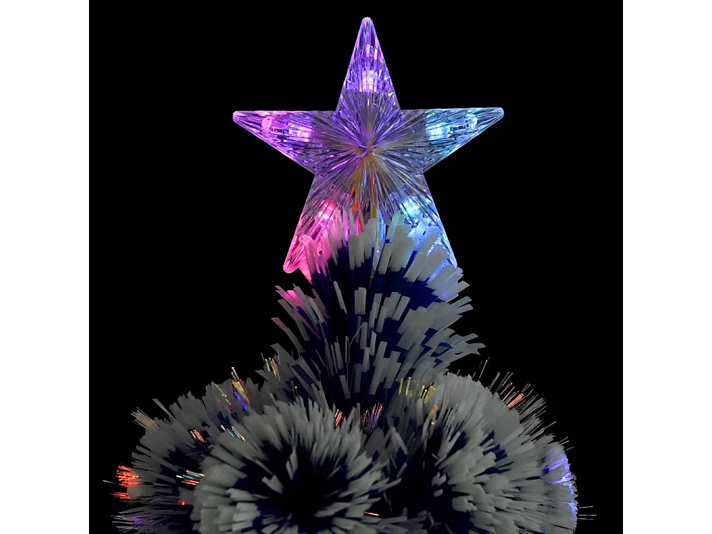 Vooraf verlichte kunstkerstboom van wit/blauw glasvezel