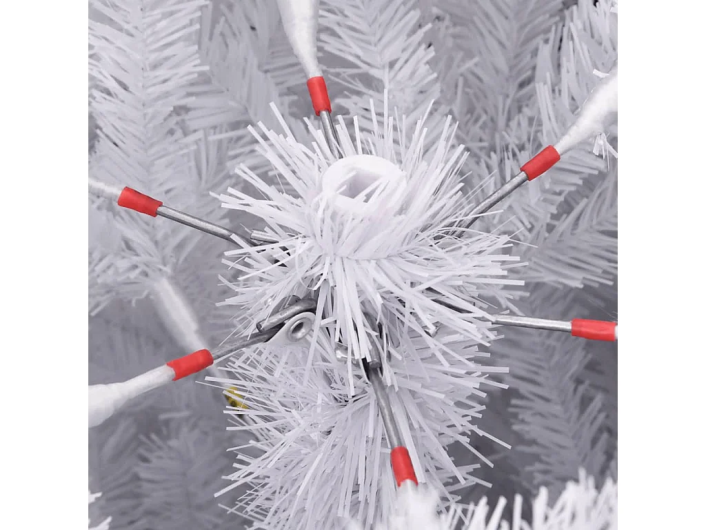 Albero di Natale artificiale con cerniera e supporto bianco 180 cm