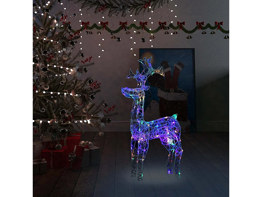 Kerstdecoratie rendier 90 LED 60x16x100 cm Acryl