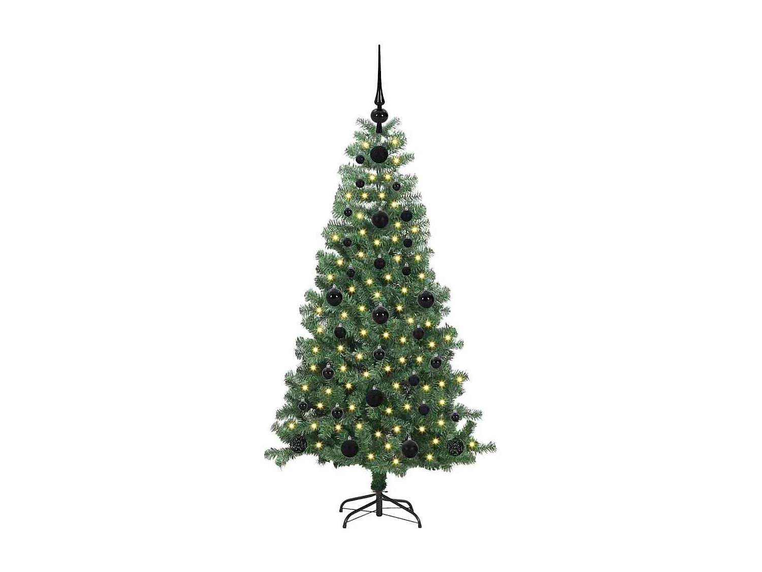 Sapin de Noël avec 150 LED avec support Vert 120 cm PVC