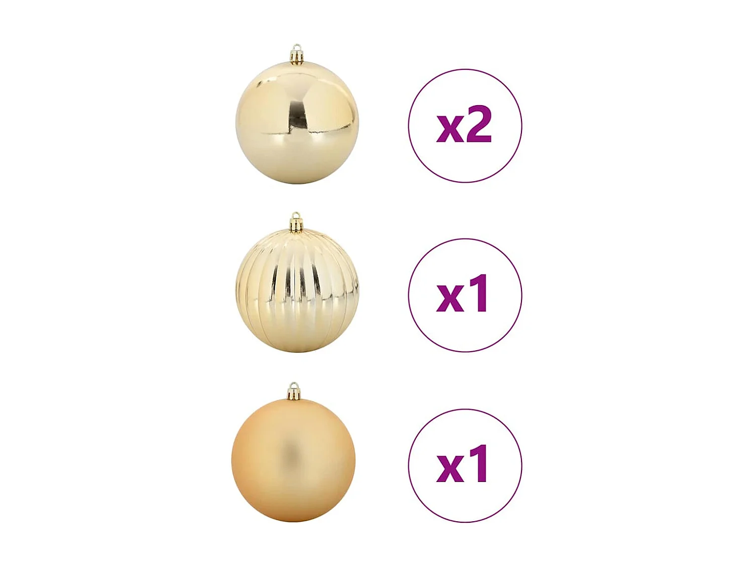 Ensemble de Boules de Noël 4 pcs Doré