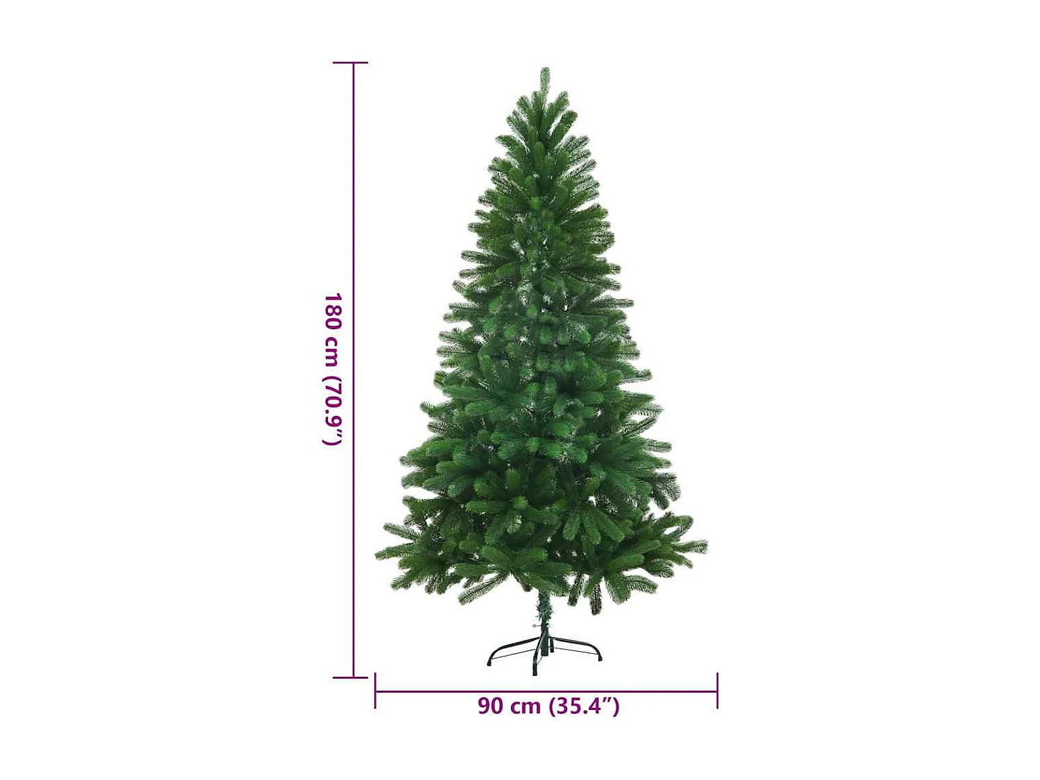 Kunstkerstboom realistische naalden 180 cm groen