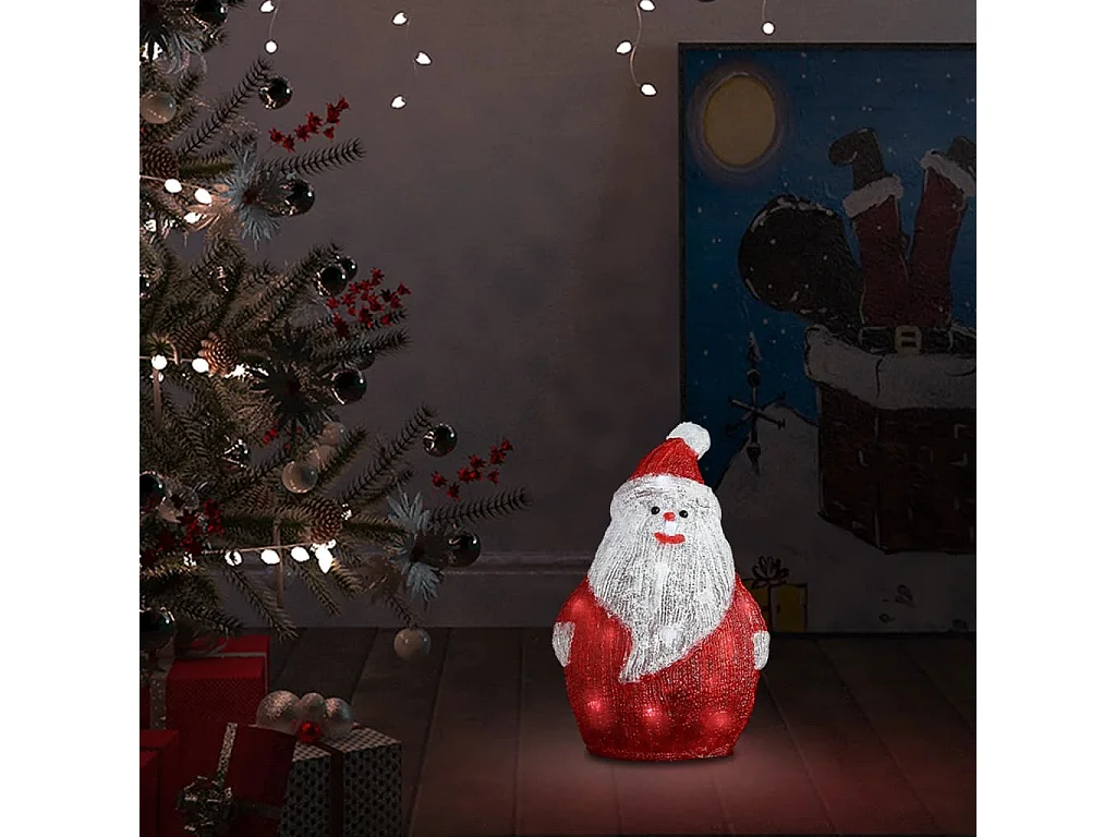 Silhouette di Babbo Natale a LED in acrilico per interni/esterni, 28 cm