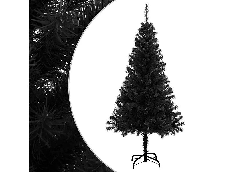 Kunstkerstboom met zwarte standaard 150 cm PVC