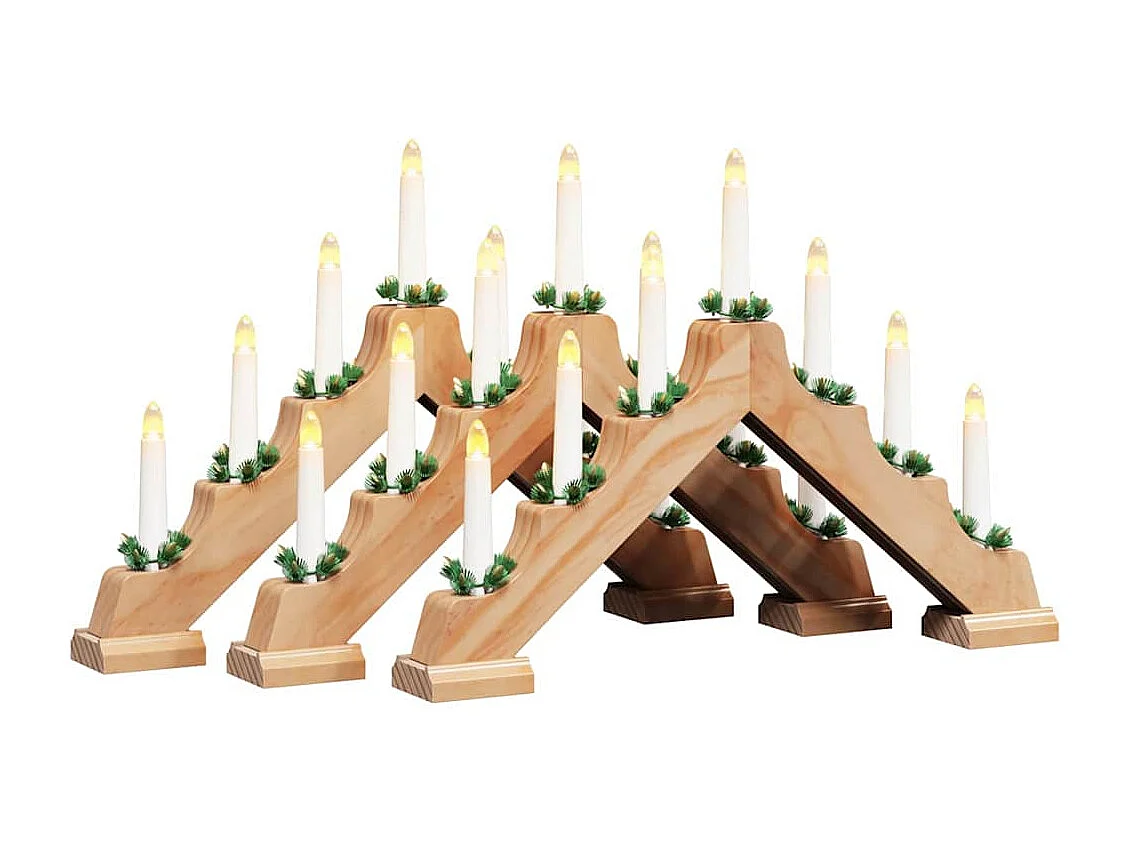 Pont de bougie de Noël 3 pcs Marron 39.5 x 5 x 29 cm Pin massif