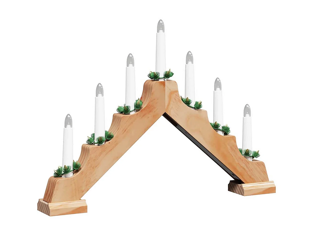 Pont de bougie de Noël 3 pcs Marron 39.5 x 5 x 29 cm Pin massif