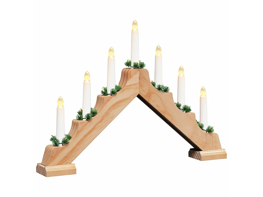 Weihnachtskerzenbrücke 3 Stück Braun 39,5 x 5 x 29 cm Kiefer massiv