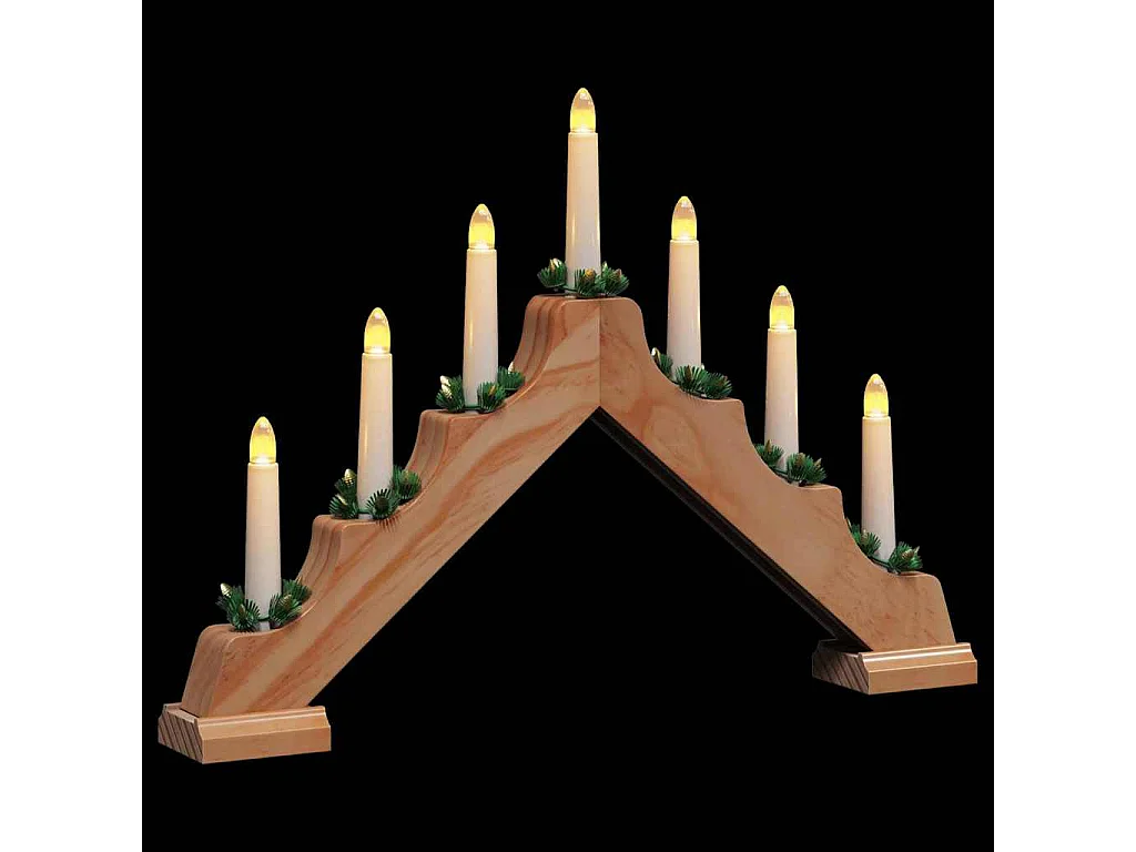 Weihnachtskerzenbrücke 3 Stück Braun 39,5 x 5 x 29 cm Kiefer massiv