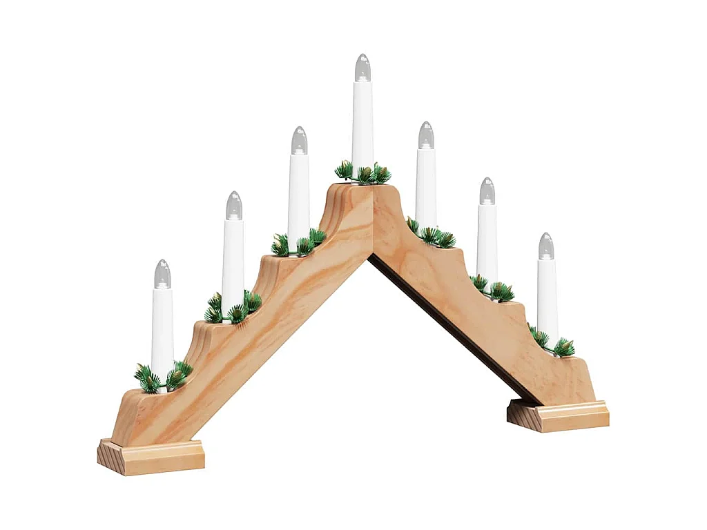 Weihnachtskerzenbrücke 3 Stück Braun 39,5 x 5 x 29 cm Kiefer massiv