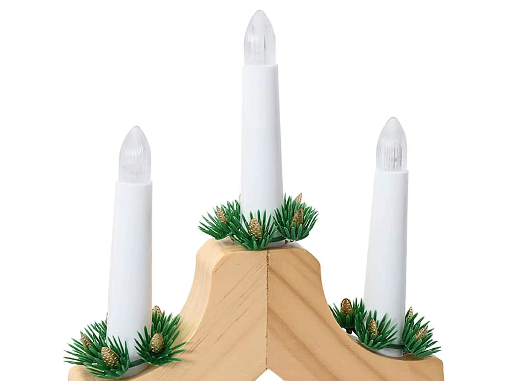 Weihnachtskerzenbrücke 3 Stück Braun 39,5 x 5 x 29 cm Kiefer massiv