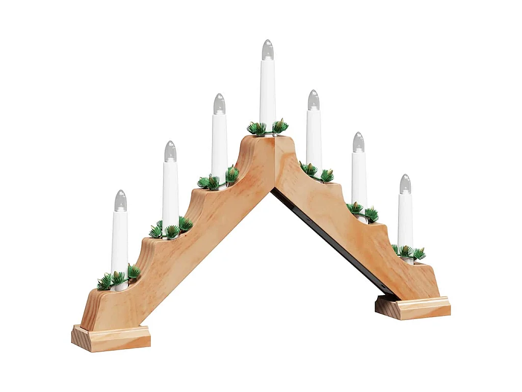 Weihnachtskerzenbrücke 3 Stück Braun 39,5 x 5 x 29 cm Kiefer massiv