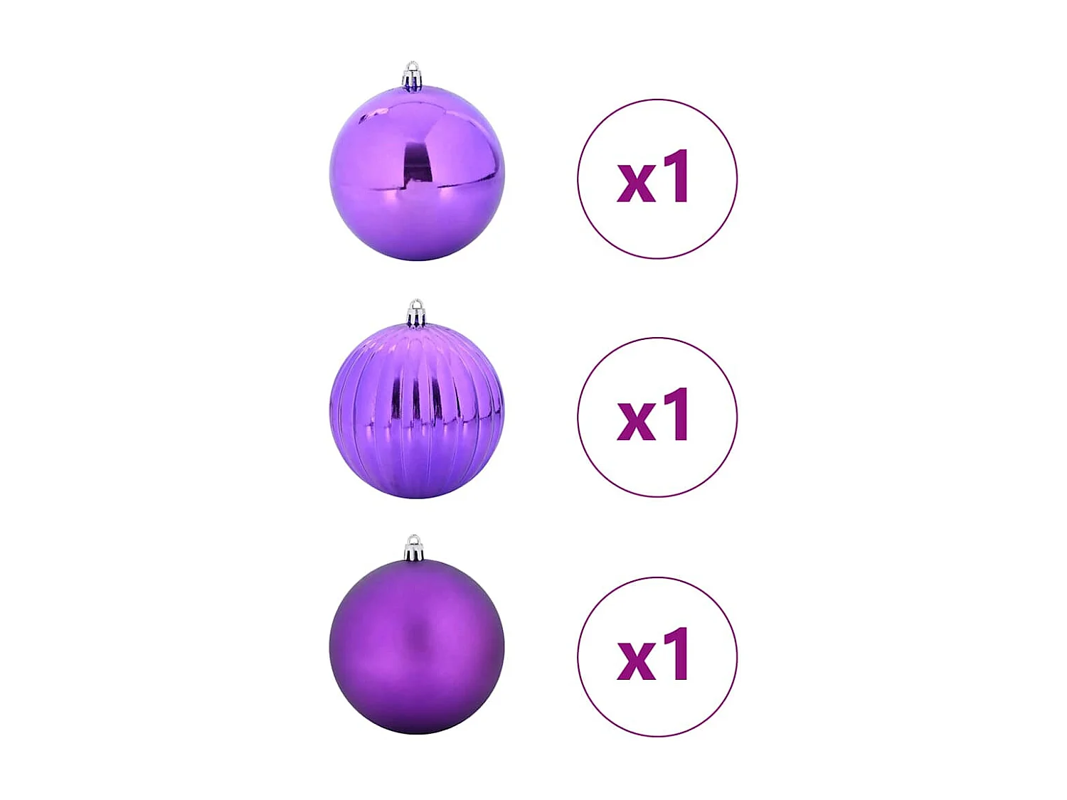 Ensemble de Boules de Noël 3 pcs Lilas
