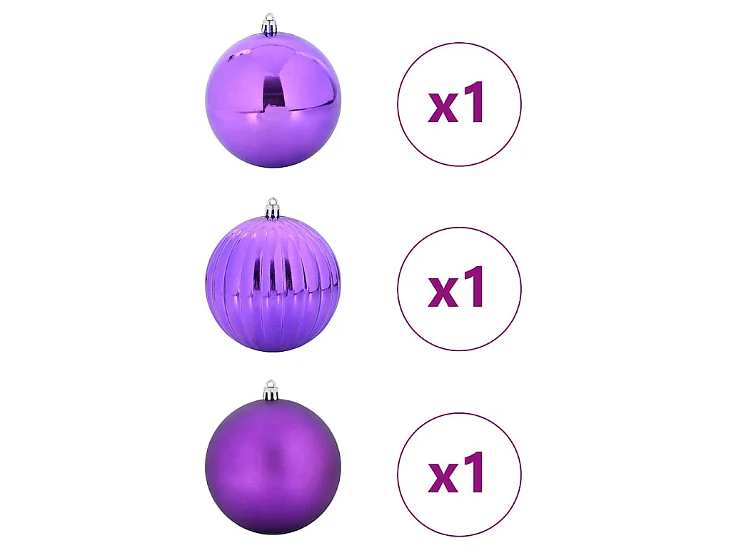 Ensemble de Boules de Noël 3 pcs Lilas