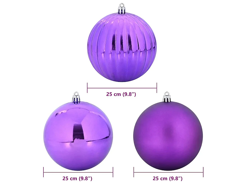 Ensemble de Boules de Noël 3 pcs Lilas