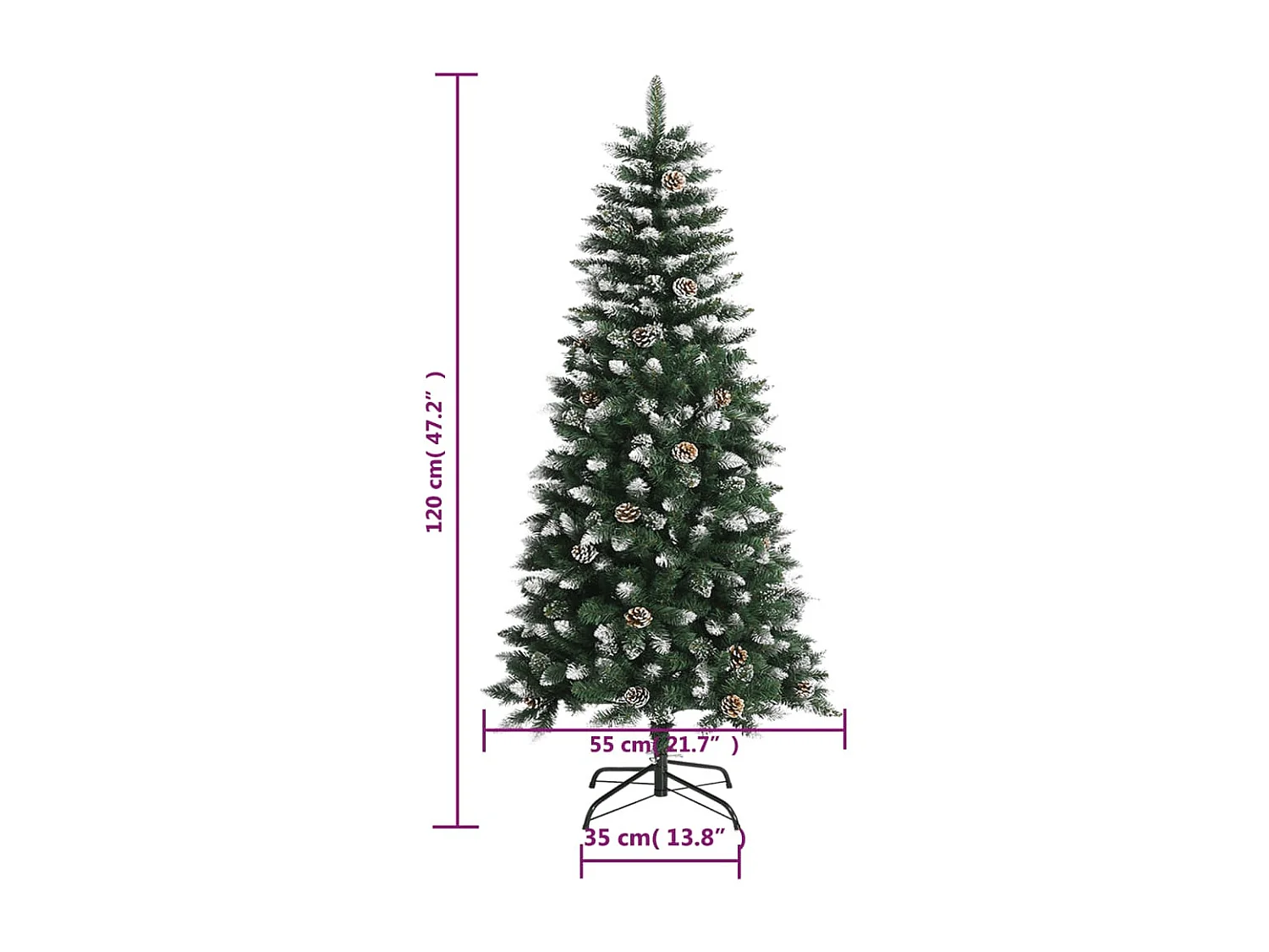 Kunstkerstboom met standaard Groen 120 cm PVC