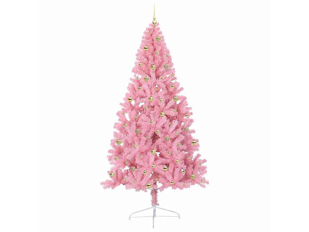 Sapin de Noël artificiel pré-éclairé Rose 240 cm PVC