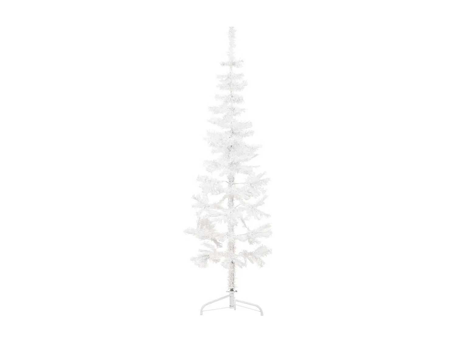 Albero di Natale artificiale mezzo sottile con supporto bianco 180 cm
