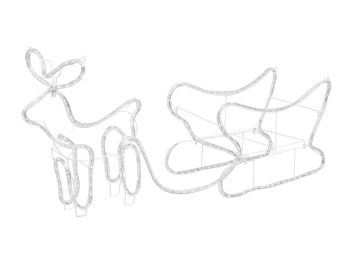 Decorazione natalizia per esterni Renna e slitta 252 LED