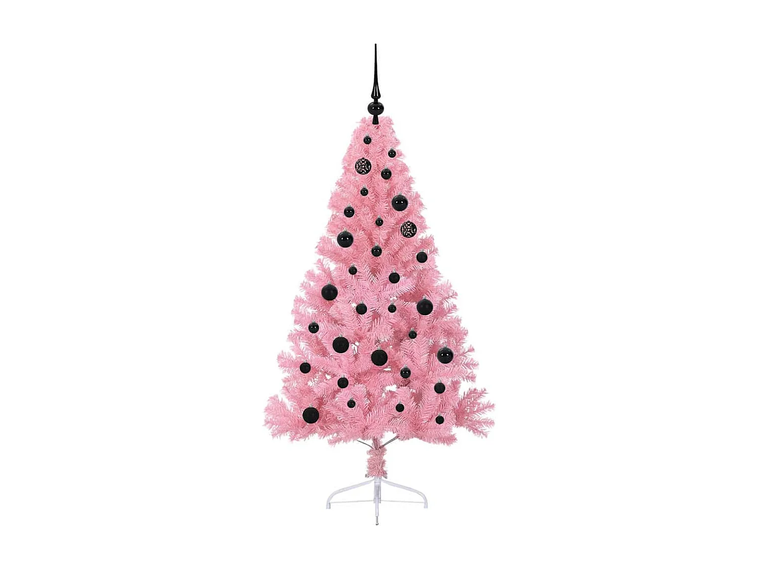 Künstlicher Weihnachtsbaum mit Beleuchtung, Rosa, 150 cm, PVC