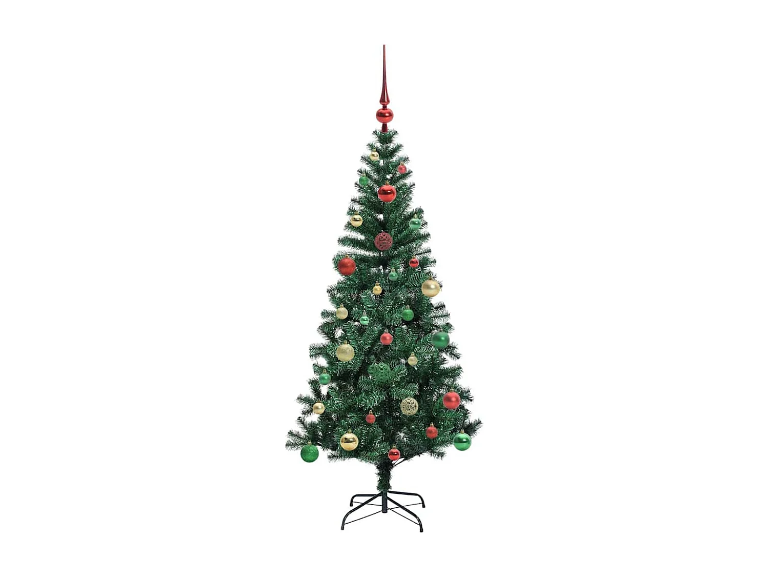 Albero di Natale artificiale preilluminato verde 150 cm PVC e metallo