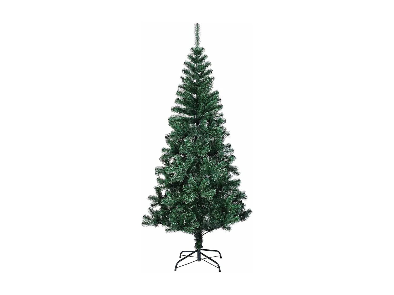 Albero di Natale artificiale preilluminato verde 150 cm PVC e metallo