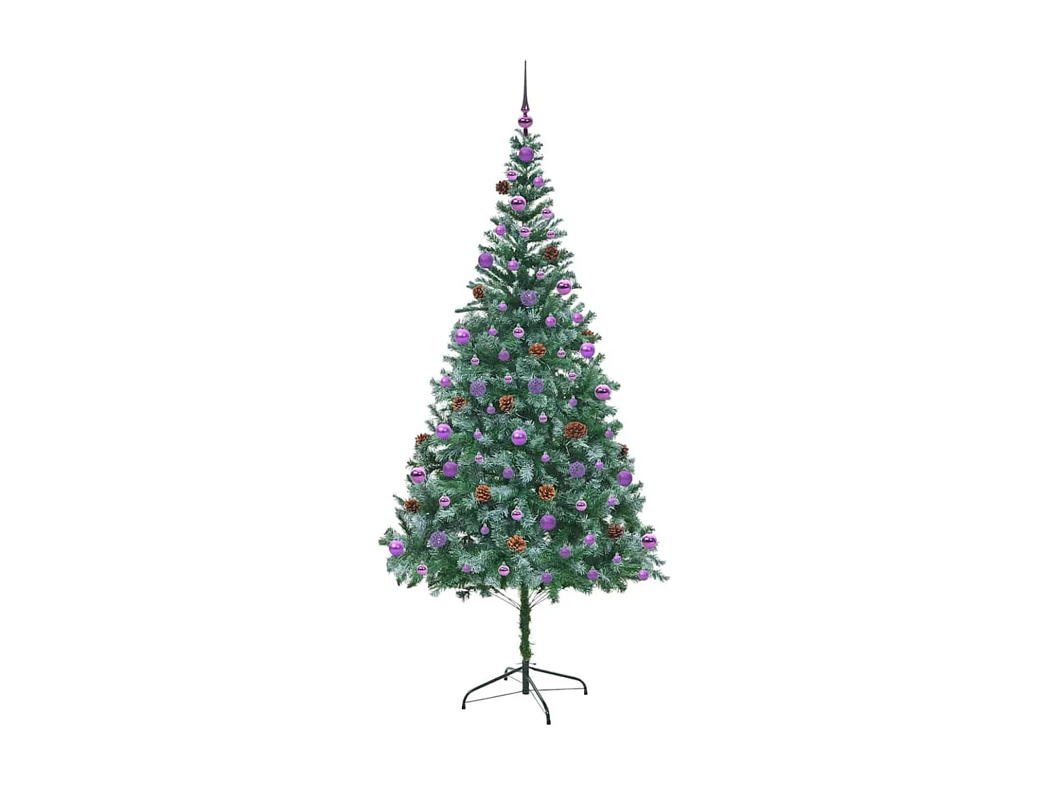 Albero di Natale artificiale con 300 LED Verde 210 cm PVC e Acciaio