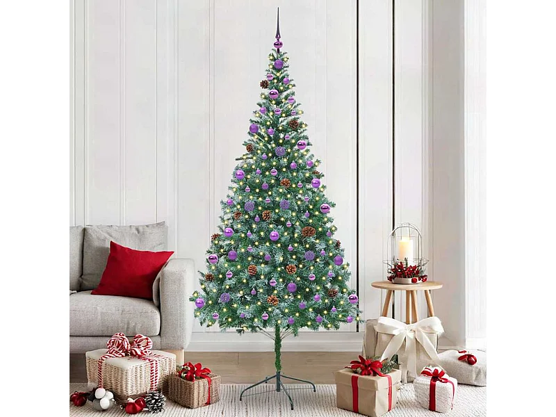 Albero di Natale artificiale con 300 LED Verde 210 cm PVC e Acciaio