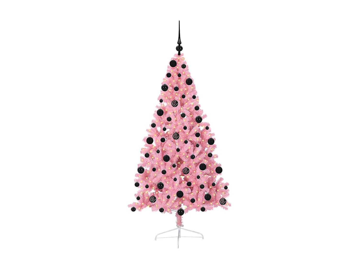 Sapin de Noël artificiel pré-éclairé Rose 210 cm PVC