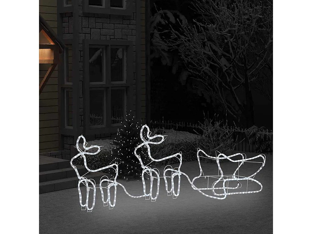 Decorazione natalizia per esterni Renna e slitta 576 LED