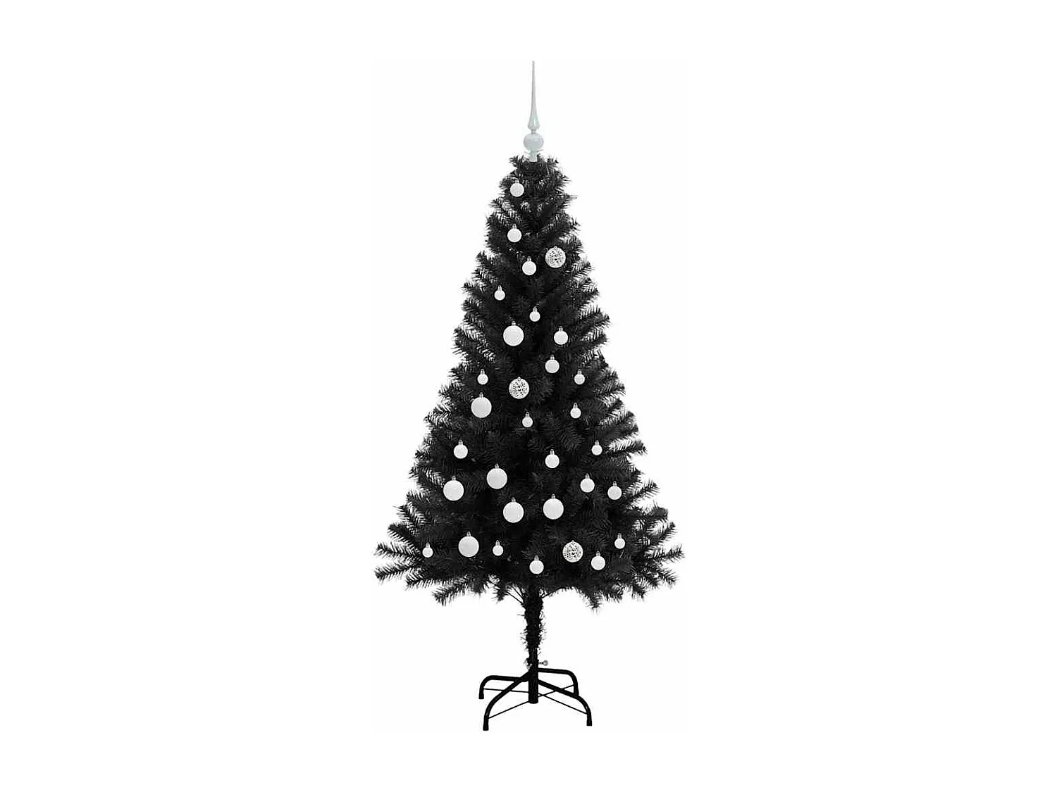 Weihnachtsbaum mit 150 LEDs mit Ständer Schwarz 150 cm PVC