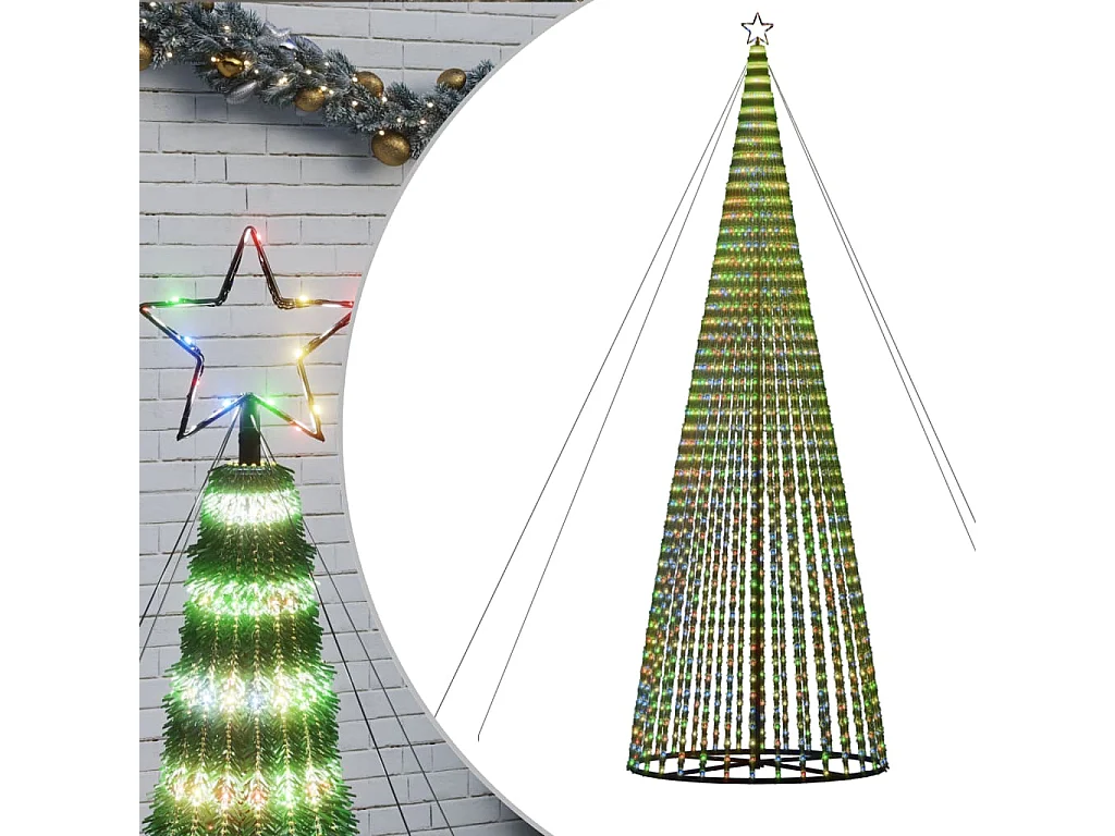 Sapin de Noël à LED 1544 LED colorées 500 cm