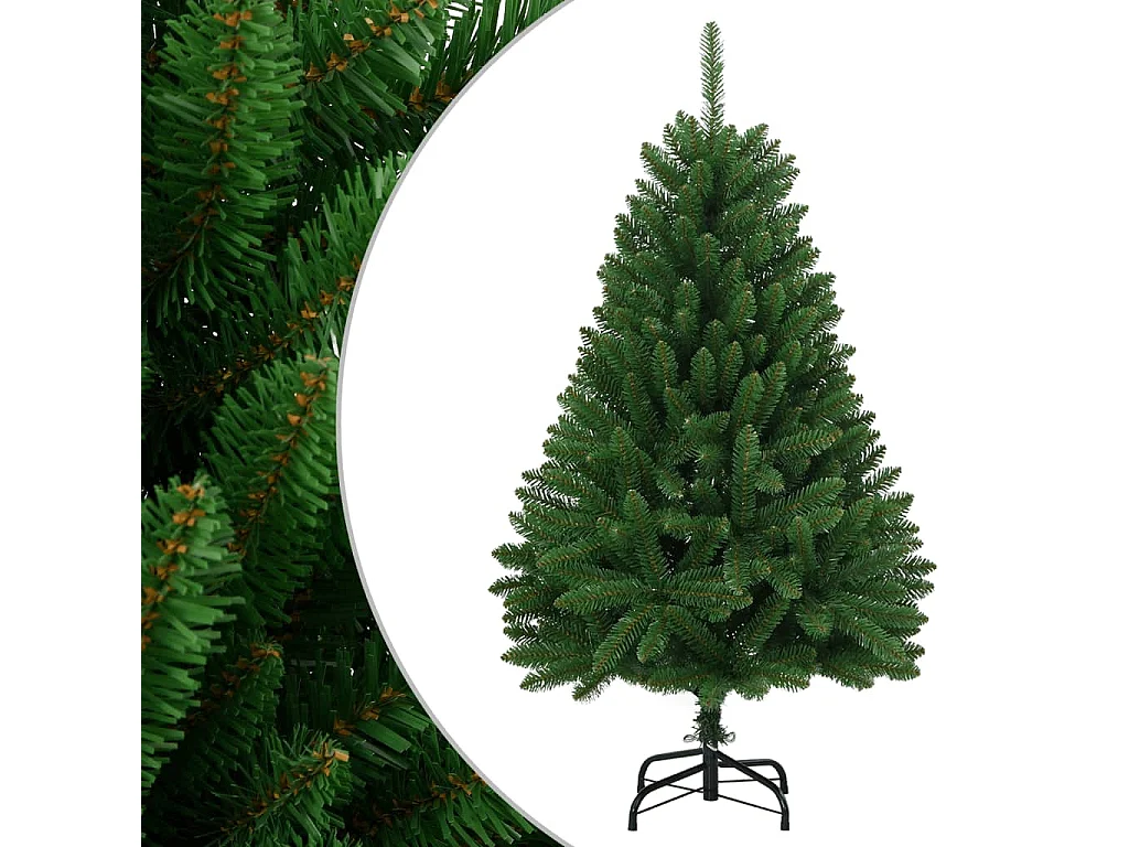 Sapin de Noël artificiel à charnières avec support vert 150 cm